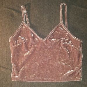 Velvet cropped tank top